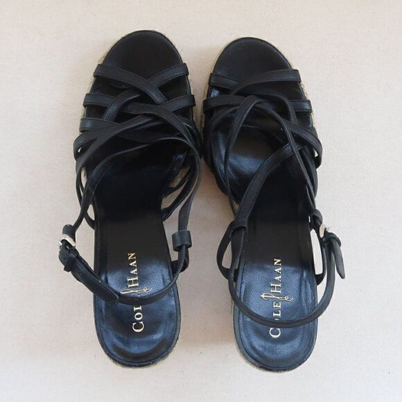 Cole Haan Leather Sandal Wedges Size 9 - Picture 2 of 11